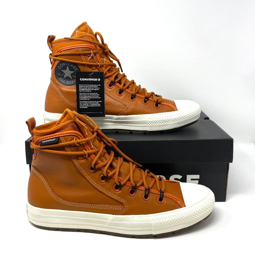 Converse CTAS High Top Sepia Egret Leather Sneaker Boot Men’s Brown 168862C